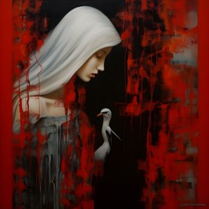 Donna e cicogna