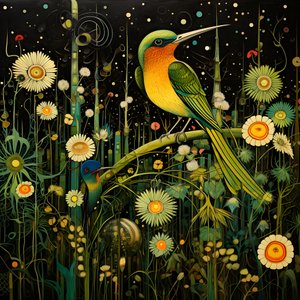 Colibrì e una rana nella foresta 3
