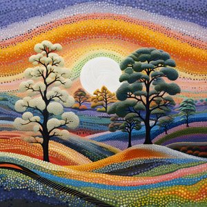 paesaggio con alberi e colline 2