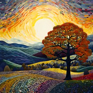 paesaggio con alberi e colline 4