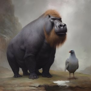 Capibara mescolato con un gorilla dorso argenteo 4