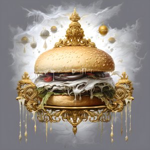 un hamburger di marmo bianco 1