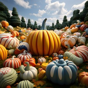 Zucca colorata in 3D