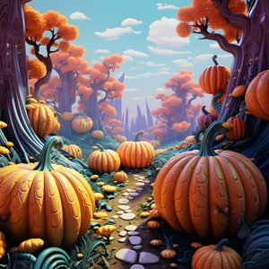 Zucca colorata in 3D