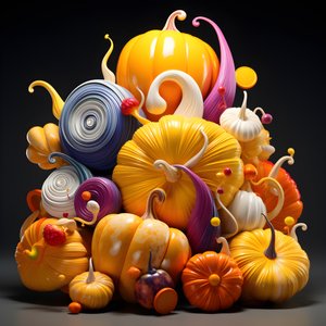 Zucca colorata in 3D