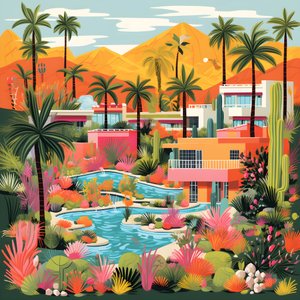 Illustrazione dettagliata di Palm Springs 2