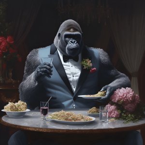 un gorilla che mangia 2