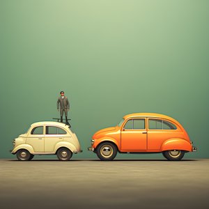Una grande e una piccola auto 2