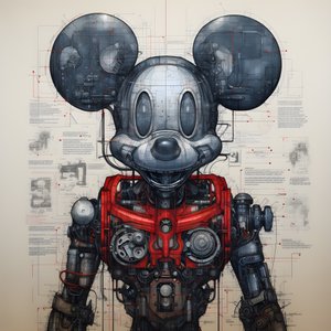 disegni tecnici di Cyberpunk Mickey Mouse 1