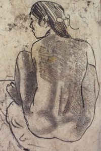 Nudo tahitiano seduto di schiena, c.1902