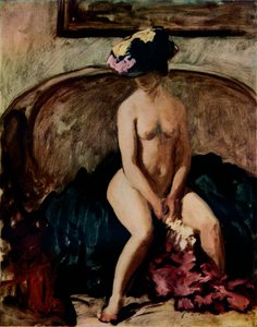 Nudo seduto: Il cappello nero, c1900