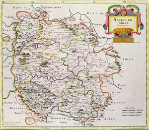 Mappa di Herefordshire, 1695