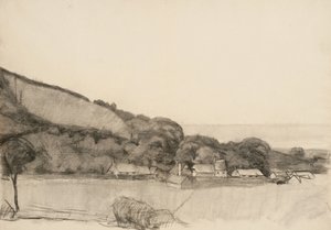 Paesaggio con edifici agricoli