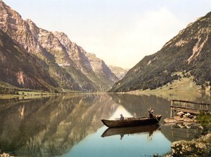 Klöntalersee, Glarona, Svizzera, pub. c.1900