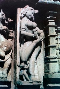 Scultura erotica, Khajuraho, India. c950-1050. XX secolo