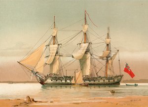 Una fregata da 42 cannoni circa 1780