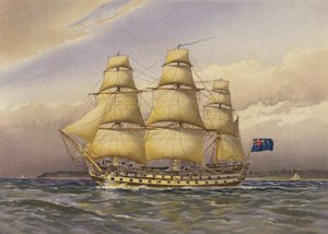 Nave da battaglia, circa 1760