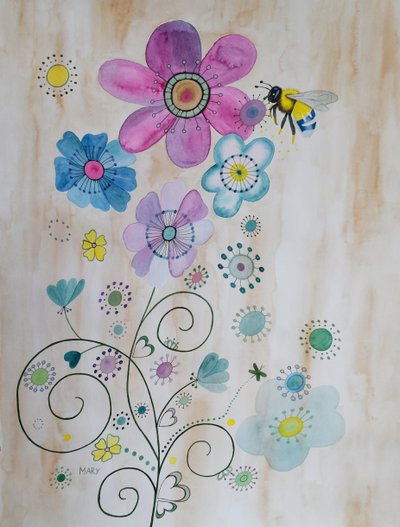 Le api e i loro fiori da Marys Watercolors