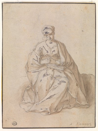 Maria seduta con un libro da Abraham Bloemaert