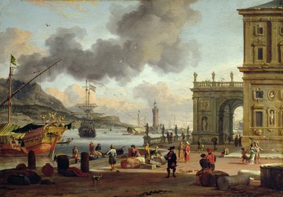 Scena di porto mediterraneo da Abraham Storck