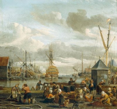 Veduta del porto di Amsterdam da Abraham Storck