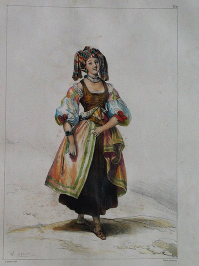 Donna in abito russo, c. 1843 da Achille Devéria