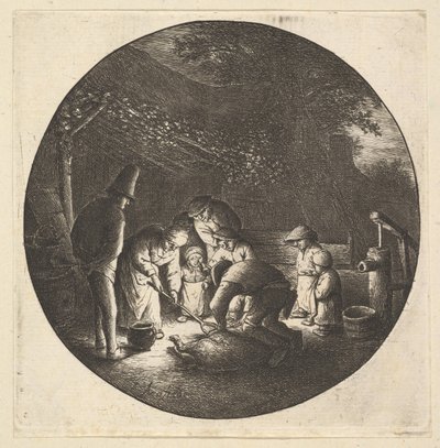 Macellaio di maiali da Adriaen Jansz. van Ostade