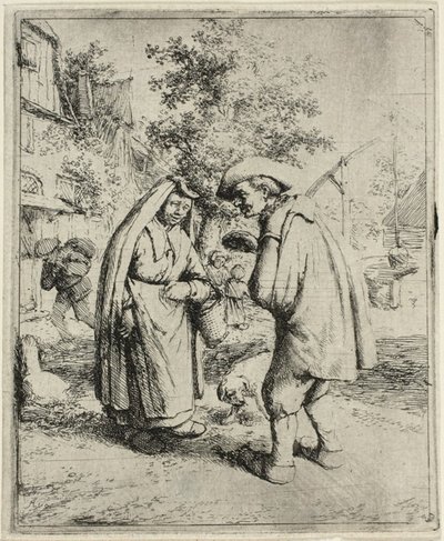 Uomo e donna che parlano da Adriaen van Ostade