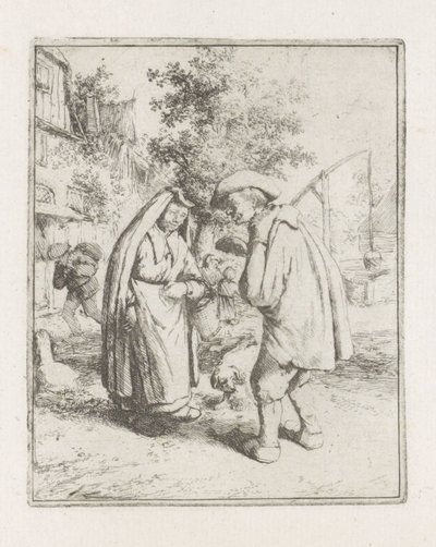 Uomo e donna in conversazione da Adriaen van Ostade