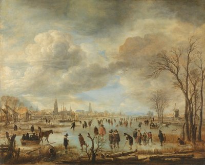 Veduta del fiume in inverno, c.1655-60 da Aert van der Neer