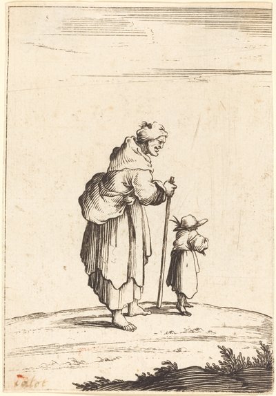 Mendicante Donna e Bambino da After Jacques Callot