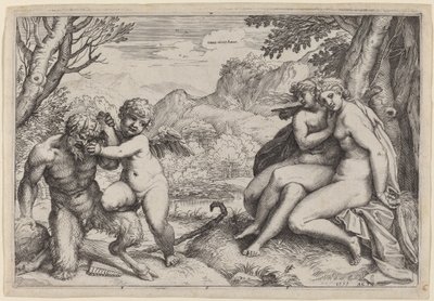 Pan doma Eros da Agostino Carracci