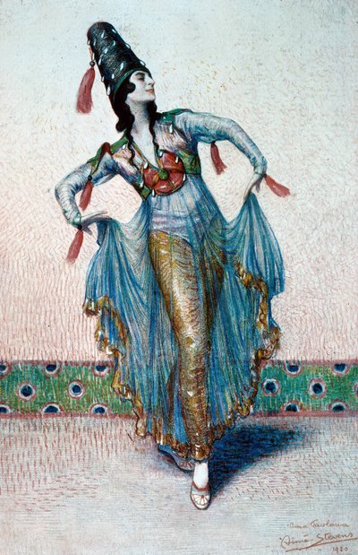 Ritratto di Anna Pavlova Russiandancer da Aimé Stevens