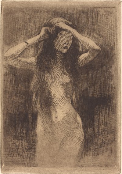 Ragazza nuda che si pettina da Albert Besnard