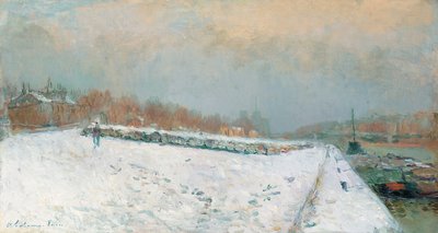 Port de Bercy, en hiver da Albert Charles Lebourg