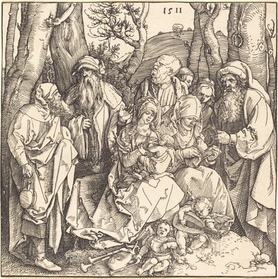 La Sacra Famiglia con Due Angeli Musicisti da Albrecht Dürer