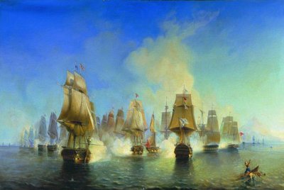 La battaglia navale di Athos da Aleksei Petrovich Bogolyubov