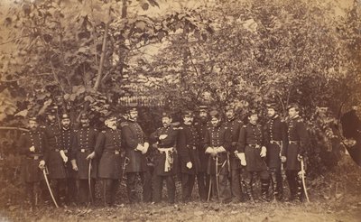 Generale McClellan e staff, ca. 1863 da Alexander Gardner.