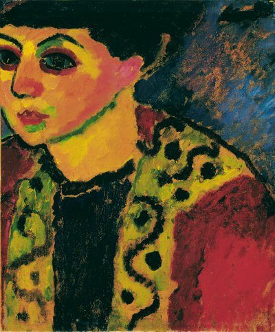 Signora davanti a sfondo blu da Alexej von Jawlensky