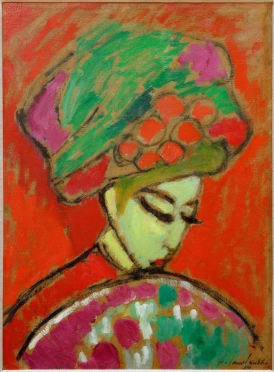 Ragazza con cappello di fiori da Alexej von Jawlensky