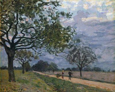 La strada da Versailles a Louveciennes da Alfred Sisley