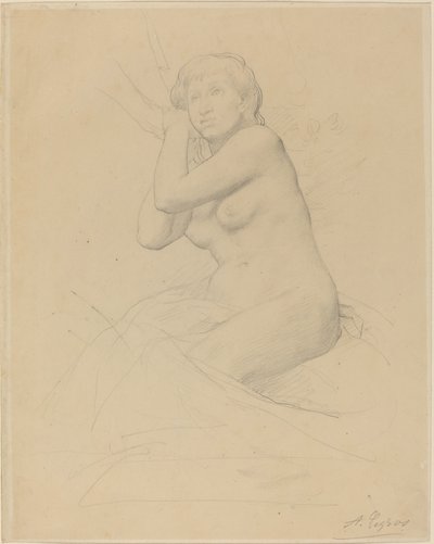 Nudo femminile seduto da Alphonse Legros