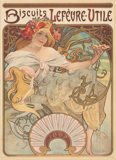 Biscotti Lefèvre-Utile da Alphonse Marie Mucha