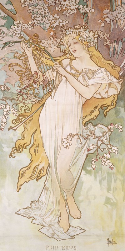 Primavera, c.1896 da Alphonse Mucha