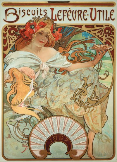 Biscotti Lefèvre-Utile da Alphonse Mucha