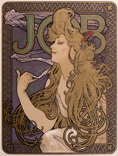 Poster per carta velina Job, 1897 da Alphonse Mucha