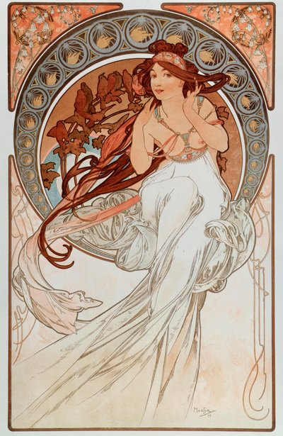 La musica. Da una serie di litografie da Alphonse Mucha