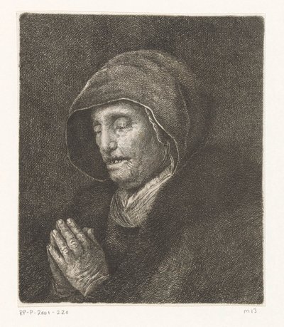 Donna anziana in preghiera (madre di Rembrandt) da Amalie Baader