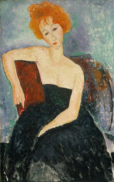 Ragazza dai capelli rossi in abito da sera, 1918 da Amedeo Modigliani