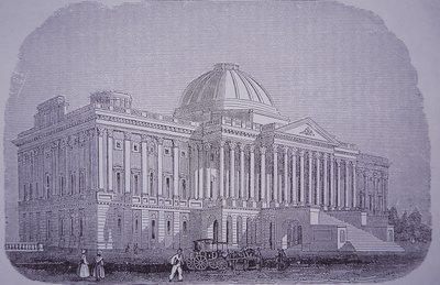 Edificio del Campidoglio, Washington DC, USA, c.1848 (incisione) da American School